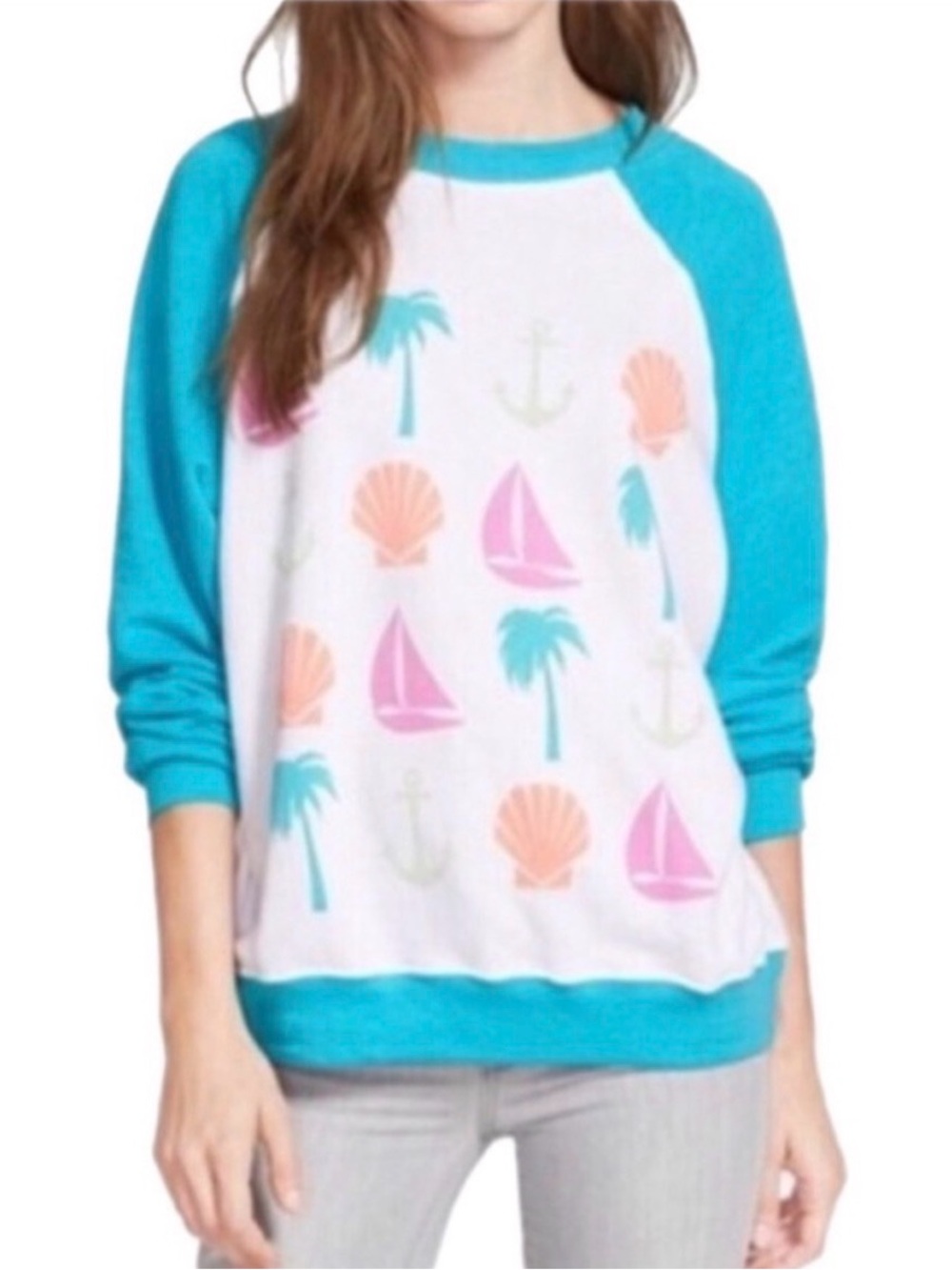 Wildfox "I Spy" Raglan Pullover Baggy Beach Jumper